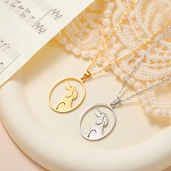 Cute Sitting Dog Pet Pendant Women's Necklace Neck Chain Stainless Steel Jewelry - PeticaDeals