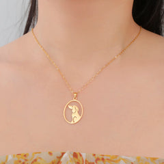 Cute Sitting Dog Pet Pendant Women's Necklace Neck Chain Stainless Steel Jewelry - PeticaDeals