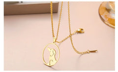 Cute Sitting Dog Pet Pendant Women's Necklace Neck Chain Stainless Steel Jewelry - PeticaDeals