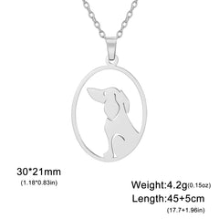 Cute Sitting Dog Pet Pendant Women's Necklace Neck Chain Stainless Steel Jewelry - PeticaDeals