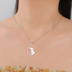 Cute Sitting Dog Pet Pendant Women's Necklace Neck Chain Stainless Steel Jewelry - PeticaDeals