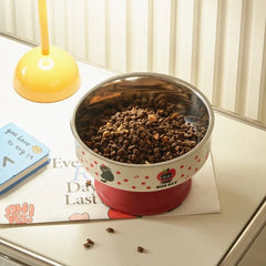 Cute Stainless Steel Pet High-foot Bowl Colorful Neck-protecting Cat Bowl - PeticaDeals