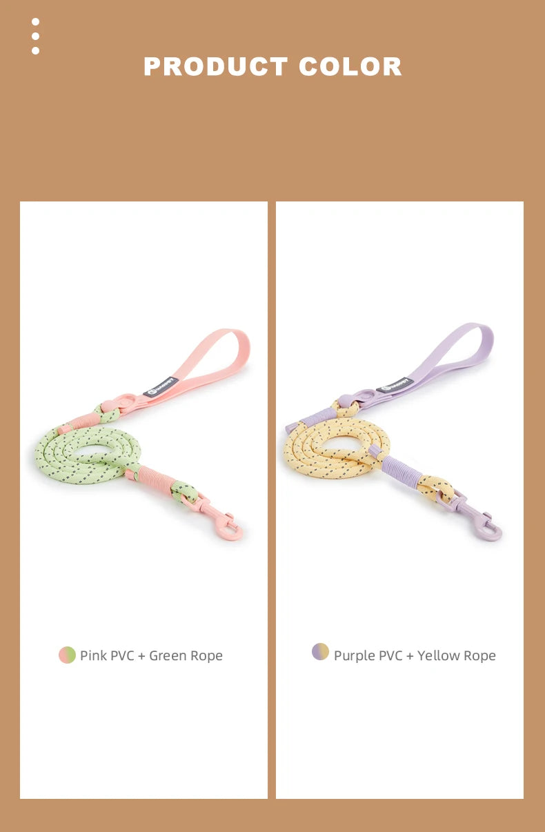 Cute style PVC Webbing Collar Leashes Dog Walking Series - PeticaDeals