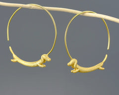 Dachshund Dog Big Round Hoop Earrings for Women Fine Jewelry - PeticaDeals