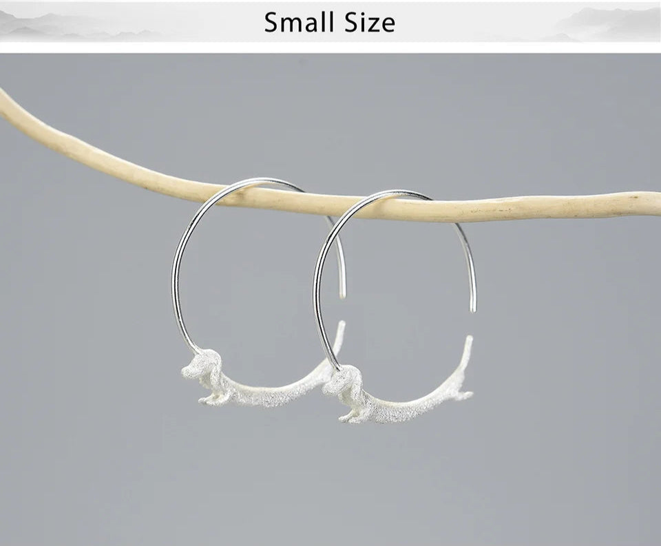 Dachshund Dog Big Round Hoop Earrings for Women Fine Jewelry - PeticaDeals