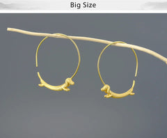 Dachshund Dog Big Round Hoop Earrings for Women Fine Jewelry - PeticaDeals