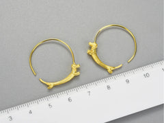 Dachshund Dog Big Round Hoop Earrings for Women Fine Jewelry
