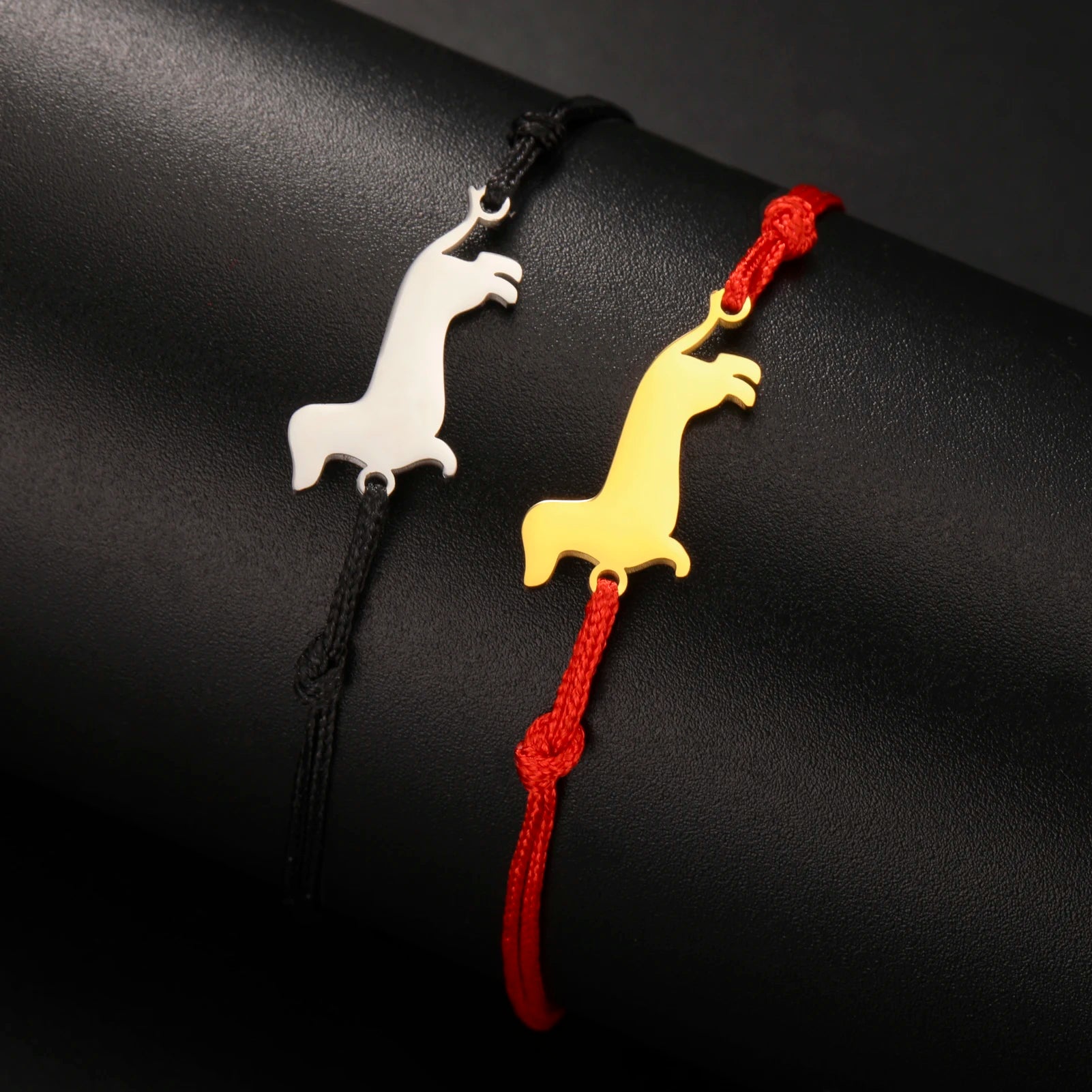 Dachshund Dog Bracelets for Women Stainless Steel Double Layers Beads Chain Puppy Pet Bracelets - PeticaDeals