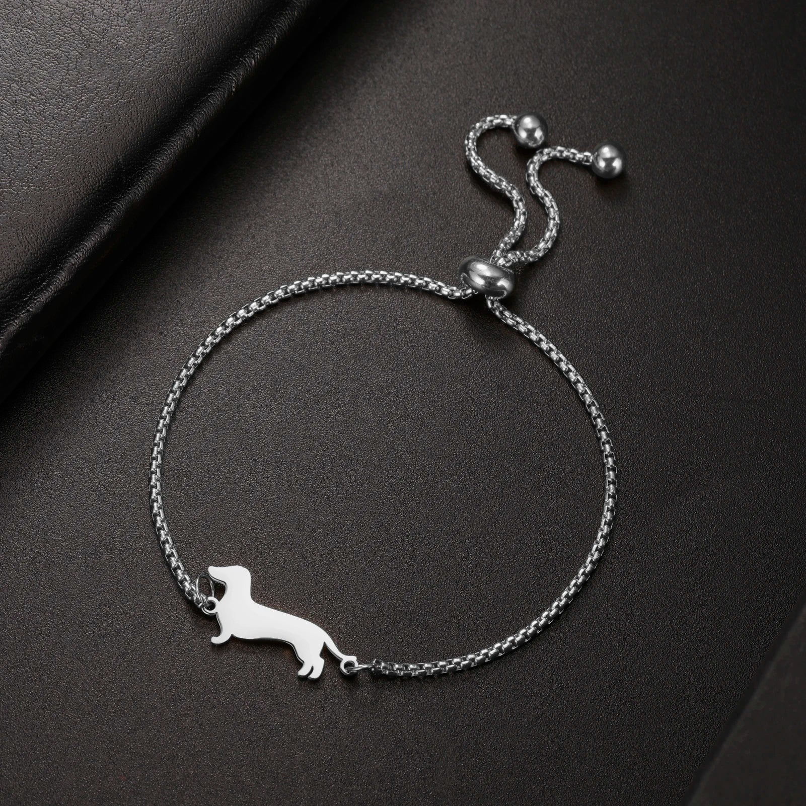 Dachshund Dog Bracelets for Women Stainless Steel Double Layers Beads Chain Puppy Pet Bracelets - PeticaDeals