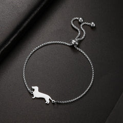 Dachshund Dog Bracelets for Women Stainless Steel Double Layers Beads Chain Puppy Pet Bracelets - PeticaDeals