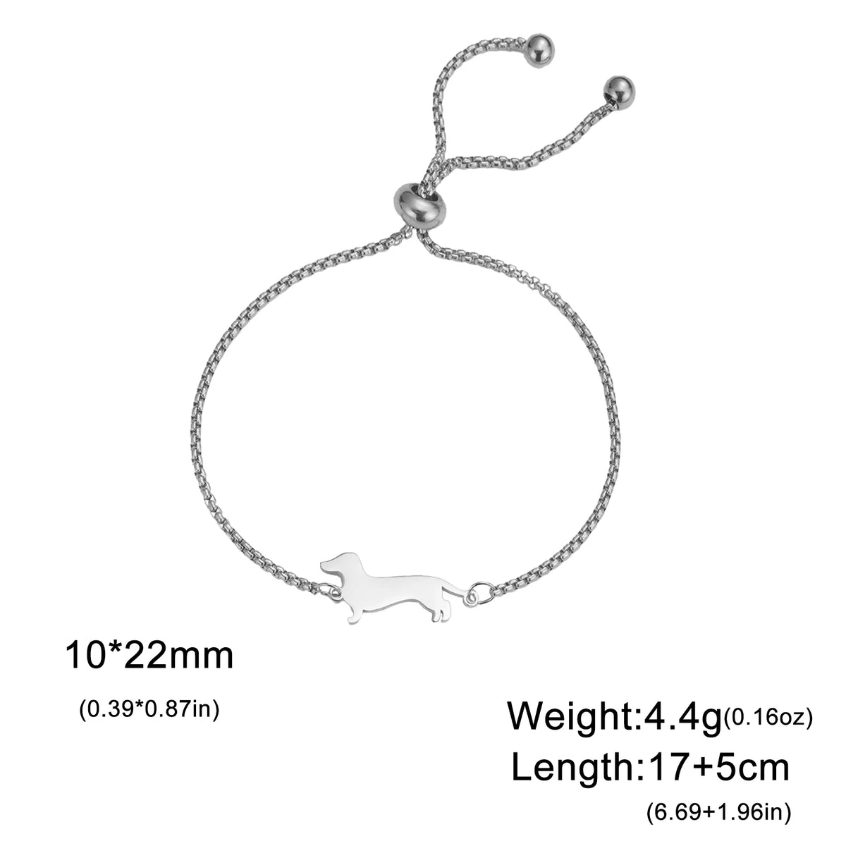 Dachshund Dog Bracelets for Women Stainless Steel Double Layers Beads Chain Puppy Pet Bracelets - PeticaDeals