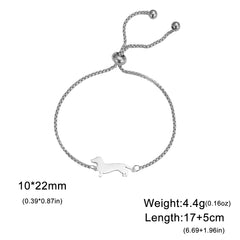 Dachshund Dog Bracelets for Women Stainless Steel Double Layers Beads Chain Puppy Pet Bracelets - PeticaDeals
