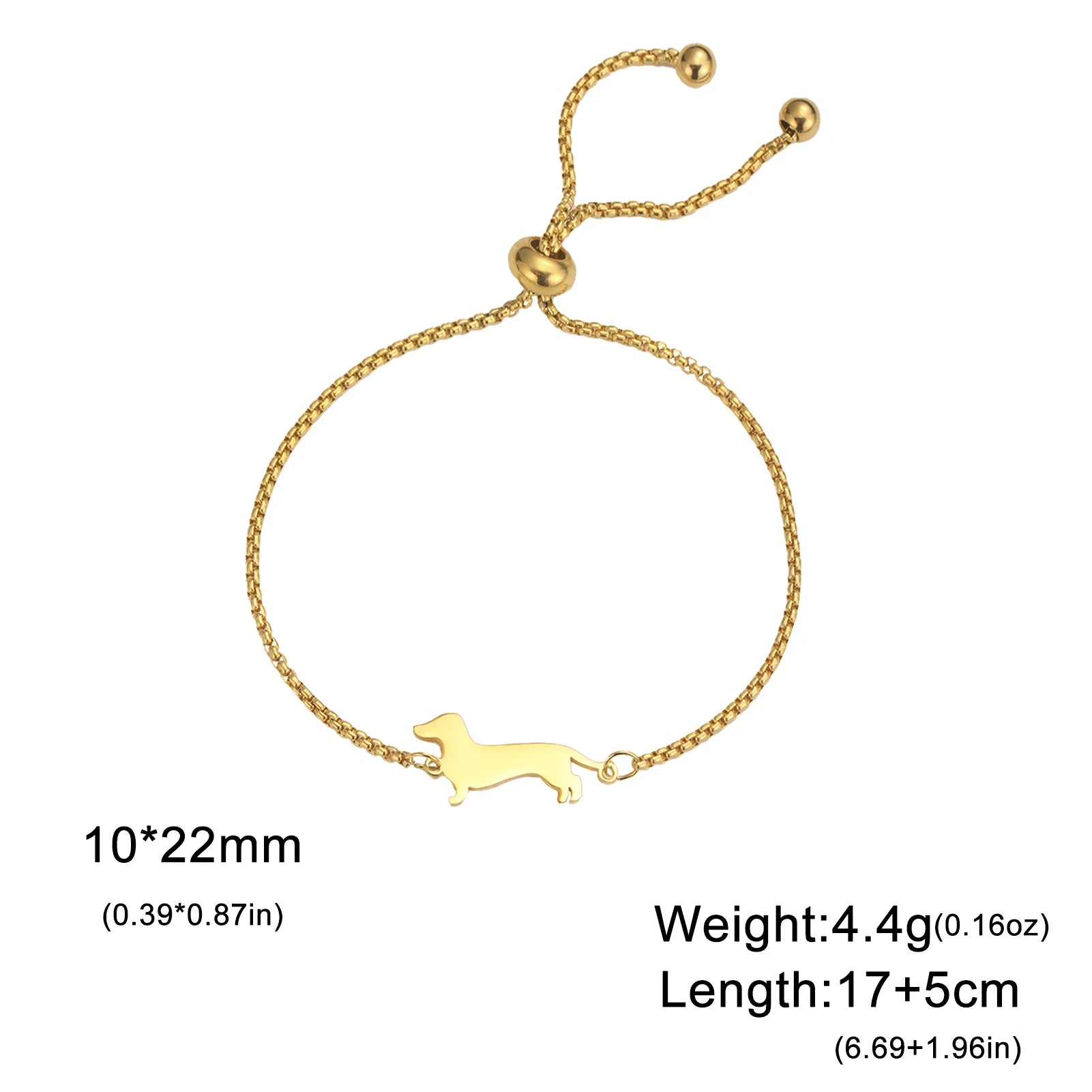 Dachshund Dog Bracelets for Women Stainless Steel Double Layers Beads Chain Puppy Pet Bracelets - PeticaDeals