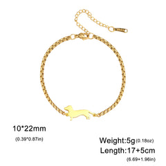 Dachshund Dog Bracelets for Women Stainless Steel Double Layers Beads Chain Puppy Pet Bracelets - PeticaDeals