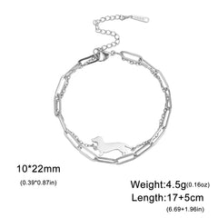 Dachshund Dog Bracelets for Women Stainless Steel Double Layers Beads Chain Puppy Pet Bracelets - PeticaDeals