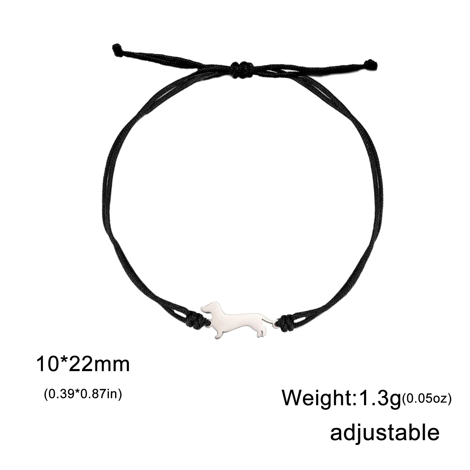 Dachshund Dog Bracelets for Women Stainless Steel Double Layers Beads Chain Puppy Pet Bracelets - PeticaDeals