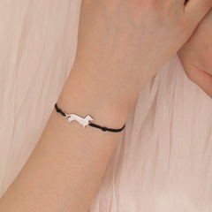Dachshund Dog Bracelets for Women Stainless Steel Double Layers Beads Chain Puppy Pet Bracelets - PeticaDeals