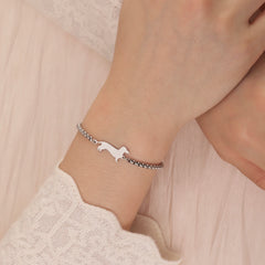 Dachshund Dog Bracelets for Women Stainless Steel Double Layers Beads Chain Puppy Pet Bracelets - PeticaDeals