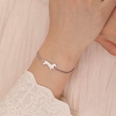 Dachshund Dog Bracelets for Women Stainless Steel Double Layers Beads Chain Puppy Pet Bracelets - PeticaDeals