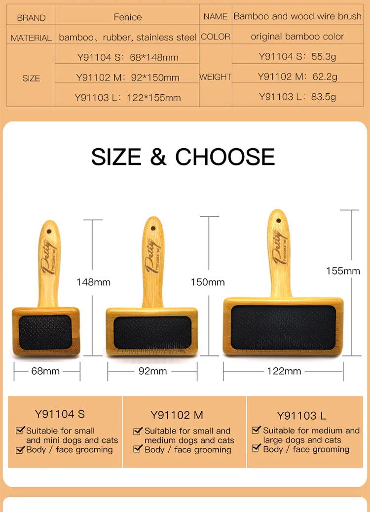 Dog Cat Comb Brush Needle Open knot brush Pet Hair Brush for Dog Hair Remover - PeticaDeals