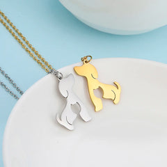 Dog Cat Pet Animal Cute Necklace Gold Color Stainless Steel Chain Necklaces for Women - PeticaDeals