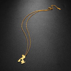 Dog Cat Pet Animal Cute Necklace Gold Color Stainless Steel Chain Necklaces for Women - PeticaDeals