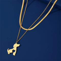 Dog Cat Pet Animal Cute Necklace Gold Color Stainless Steel Chain Necklaces for Women - PeticaDeals