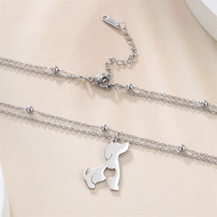 Dog Cat Pet Animal Cute Necklace Gold Color Stainless Steel Chain Necklaces for Women - PeticaDeals