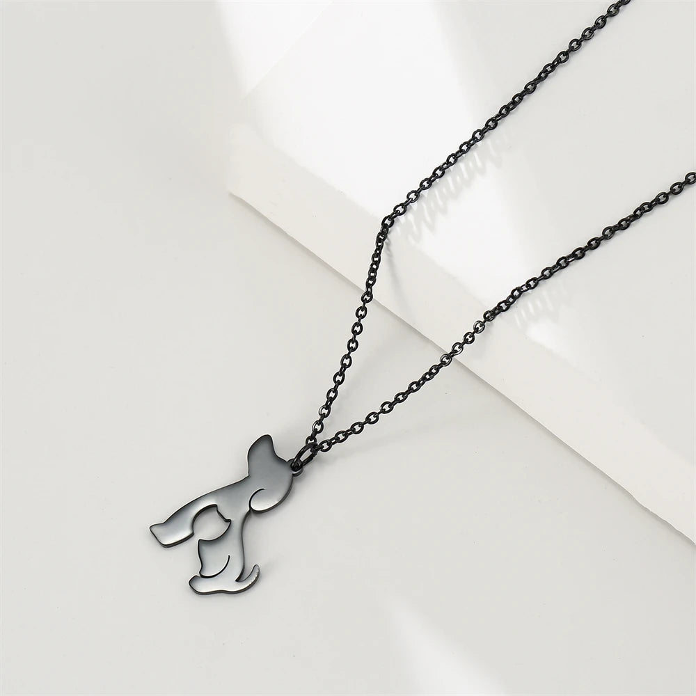 Dog Cat Pet Animal Cute Necklace Gold Color Stainless Steel Chain Necklaces for Women - PeticaDeals