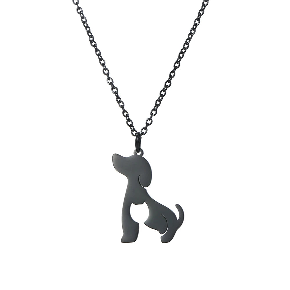 Dog Cat Pet Animal Cute Necklace Gold Color Stainless Steel Chain Necklaces for Women - PeticaDeals
