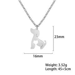 Dog Cat Pet Animal Cute Necklace Gold Color Stainless Steel Chain Necklaces for Women - PeticaDeals