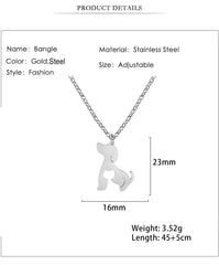 Dog Cat Pet Animal Cute Necklace Gold Color Stainless Steel Chain Necklaces for Women - PeticaDeals
