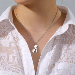 Dog Cat Pet Animal Cute Necklace Gold Color Stainless Steel Chain Necklaces for Women - PeticaDeals