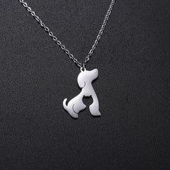 Dog Cat Pet Animal Cute Necklace Gold Color Stainless Steel Chain Necklaces for Women - PeticaDeals