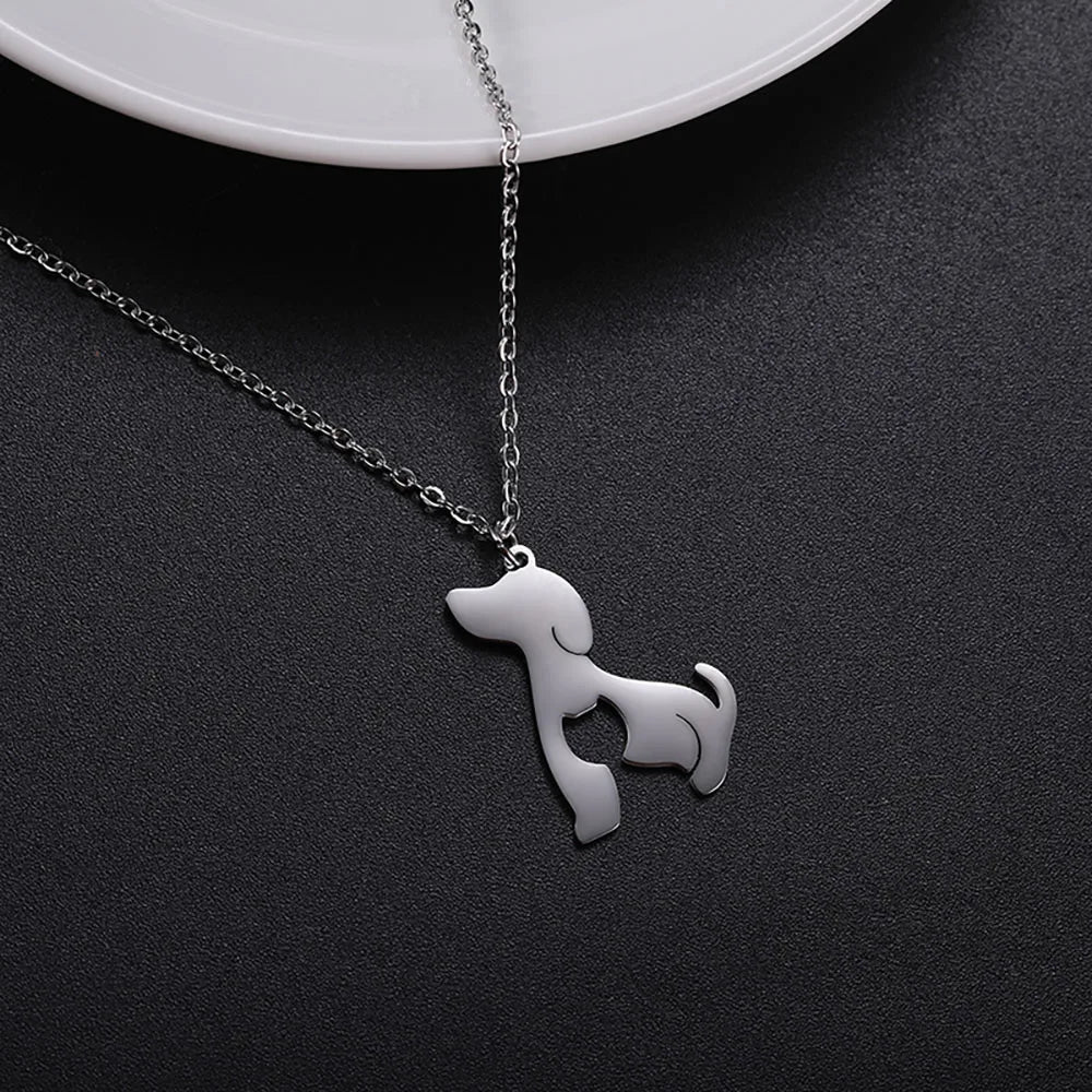 Dog Cat Pet Animal Cute Necklace Gold Color Stainless Steel Chain Necklaces for Women - PeticaDeals