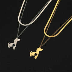 Dog Cat Pet Animal Cute Necklace Gold Color Stainless Steel Chain Necklaces for Women - PeticaDeals