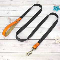 Dog Collar Real Leather Nylon Dog Collars and leash Set Durable Adjustable ID Collars for Small Medium Large Dogs - PeticaDeals
