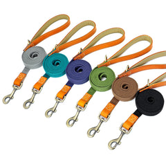 Dog Collar Real Leather Nylon Dog Collars and leash Set Durable Adjustable ID Collars for Small Medium Large Dogs - PeticaDeals