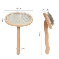 Dog Comb Wooden Handle Dog Brush Pet Grooming Comfortable Handle Combs for Cats - PeticaDeals