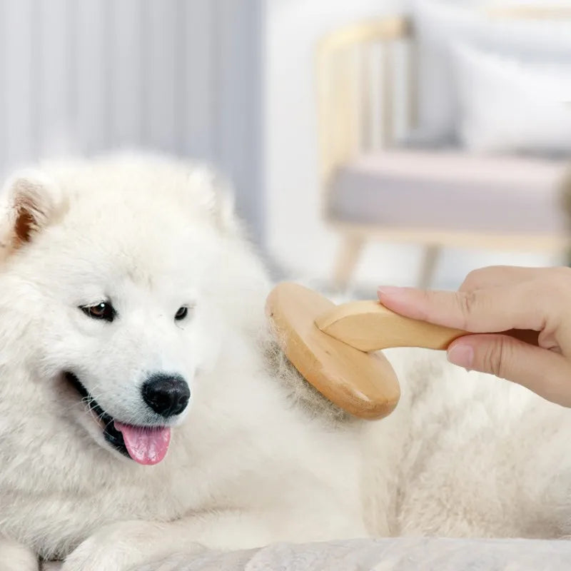 Dog Comb Wooden Handle Dog Brush Pet Grooming Comfortable Handle Combs for Cats - PeticaDeals