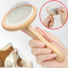 Dog Comb Wooden Handle Dog Brush Pet Grooming Comfortable Handle Combs for Cats - PeticaDeals