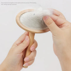 Dog Comb Wooden Handle Dog Brush Pet Grooming Comfortable Handle Combs for Cats - PeticaDeals