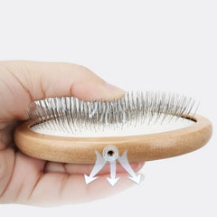 Dog Comb Wooden Handle Dog Brush Pet Grooming Comfortable Handle Combs for Cats - PeticaDeals
