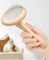 Dog Comb Wooden Handle Dog Brush Pet Grooming Comfortable Handle Combs for Cats - PeticaDeals