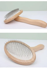Dog Comb Wooden Handle Dog Brush Pet Grooming Comfortable Handle Combs for Cats - PeticaDeals