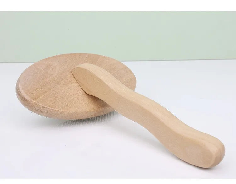 Dog Comb Wooden Handle Dog Brush Pet Grooming Comfortable Handle Combs for Cats - PeticaDeals
