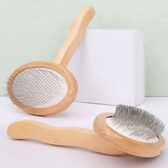 Dog Comb Wooden Handle Dog Brush Pet Grooming Comfortable Handle Combs for Cats - PeticaDeals
