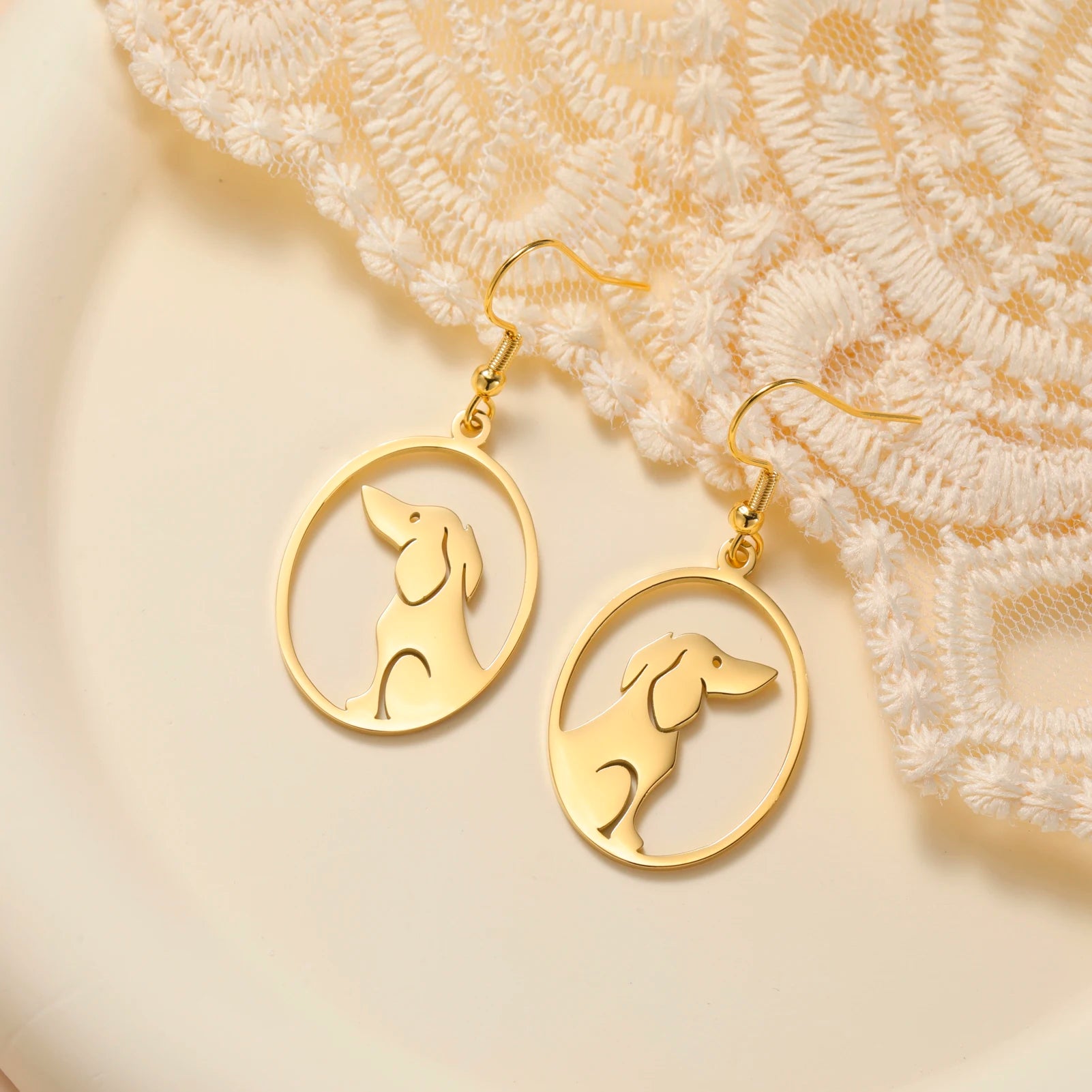 Dog Earrings Stainless Steel Lovely Dachshund Pet Animal Earrings for Women Fashion Jewelry - PeticaDeals