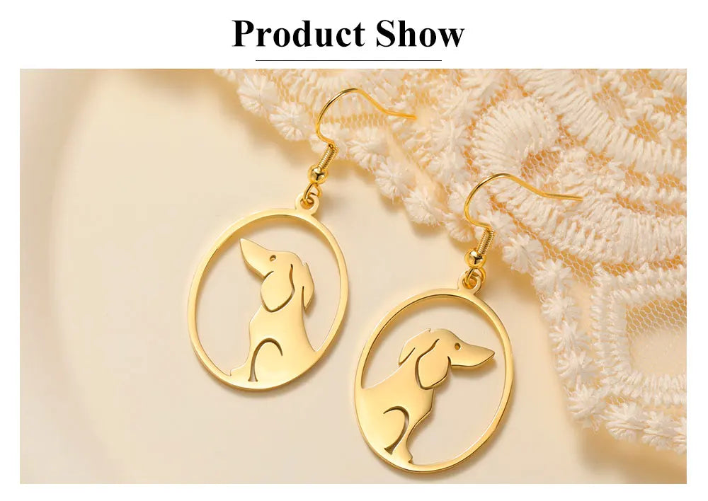 Dog Earrings Stainless Steel Lovely Dachshund Pet Animal Earrings for Women Fashion Jewelry - PeticaDeals