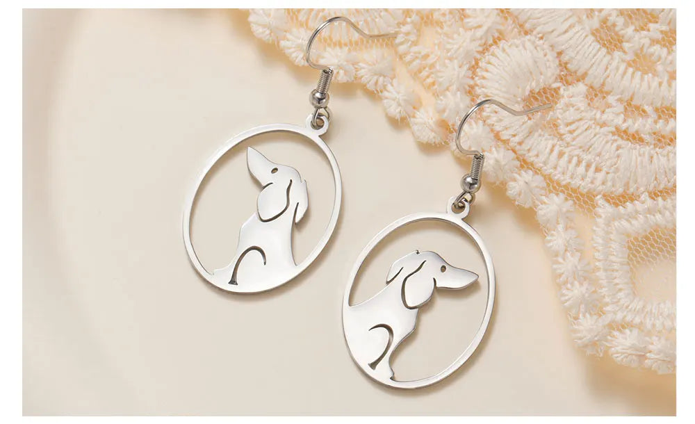 Dog Earrings Stainless Steel Lovely Dachshund Pet Animal Earrings for Women Fashion Jewelry - PeticaDeals